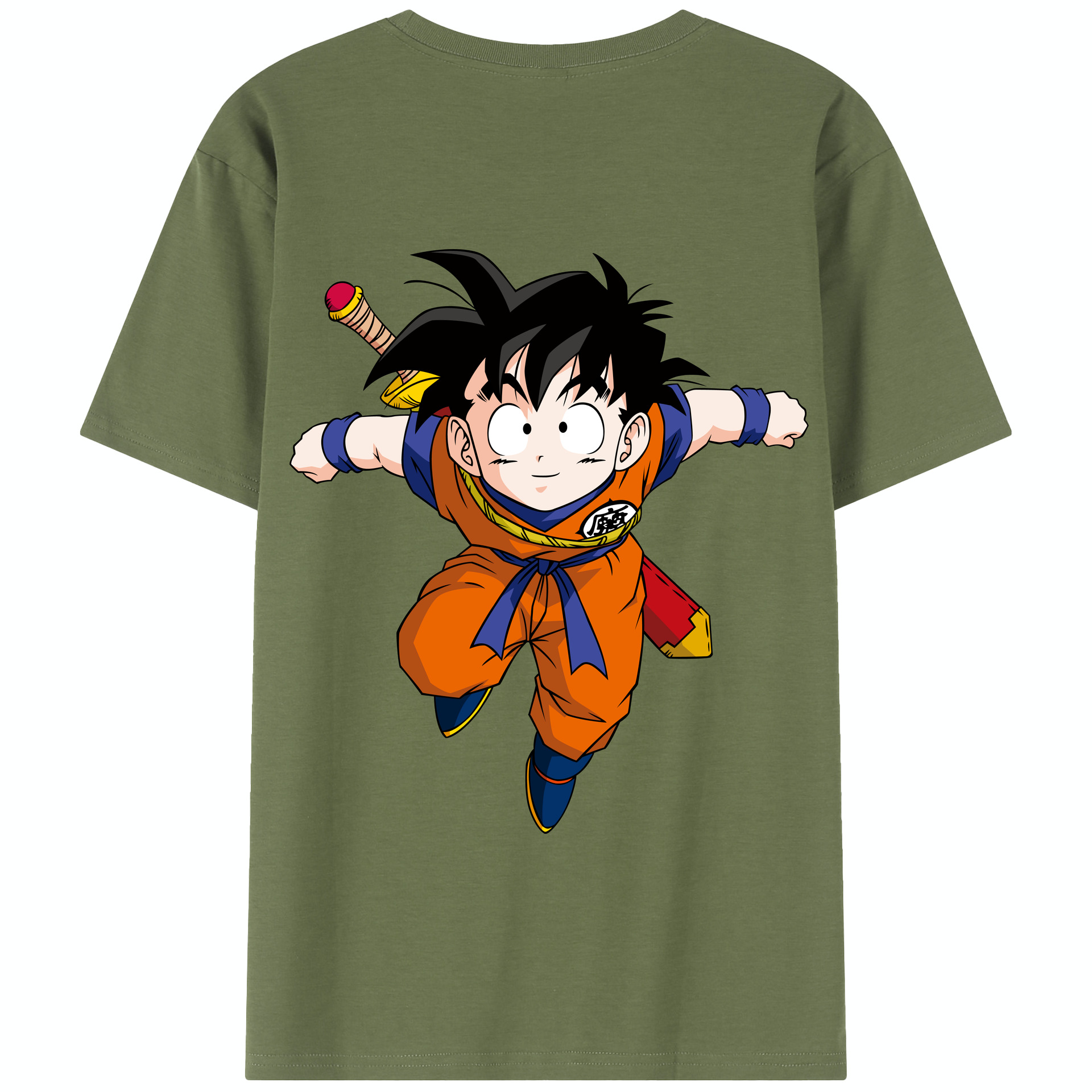 （画像用） ドラゴンボール 孫悟空（そん ごくう）Son Goku カカロット DRAGON BALL Kakarotto 綿100％半袖Tシャツ（背面プリント）